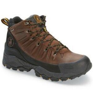 Elk Woods Predator Men's Leather Ankle Work Waterproof Oil-Resistant Boots Brown